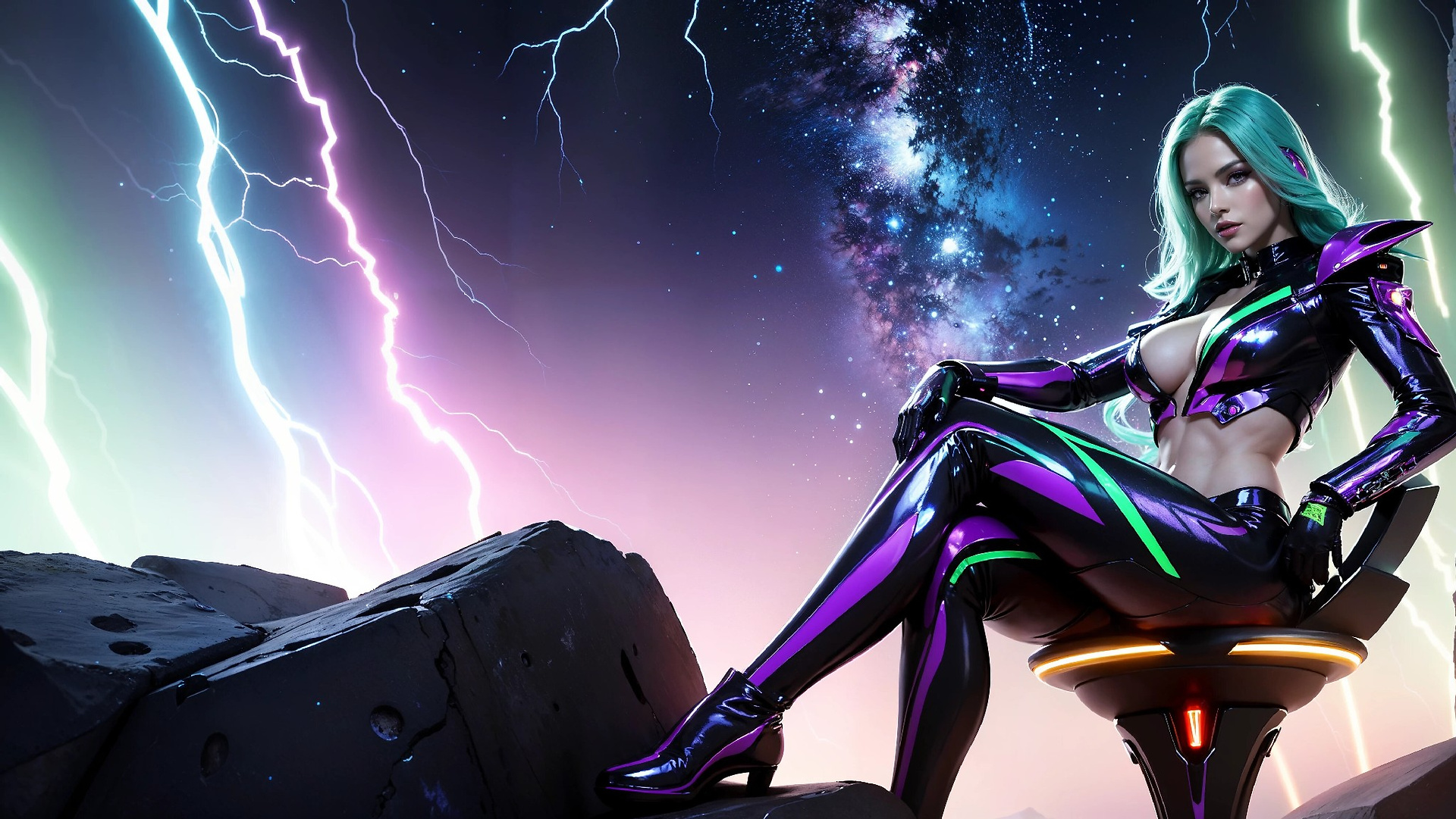 Charming Girl in an Alien Thunderstorm World