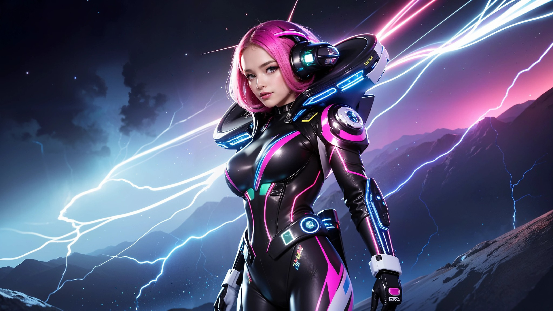 Charming Girl in an Alien Thunderstorm World