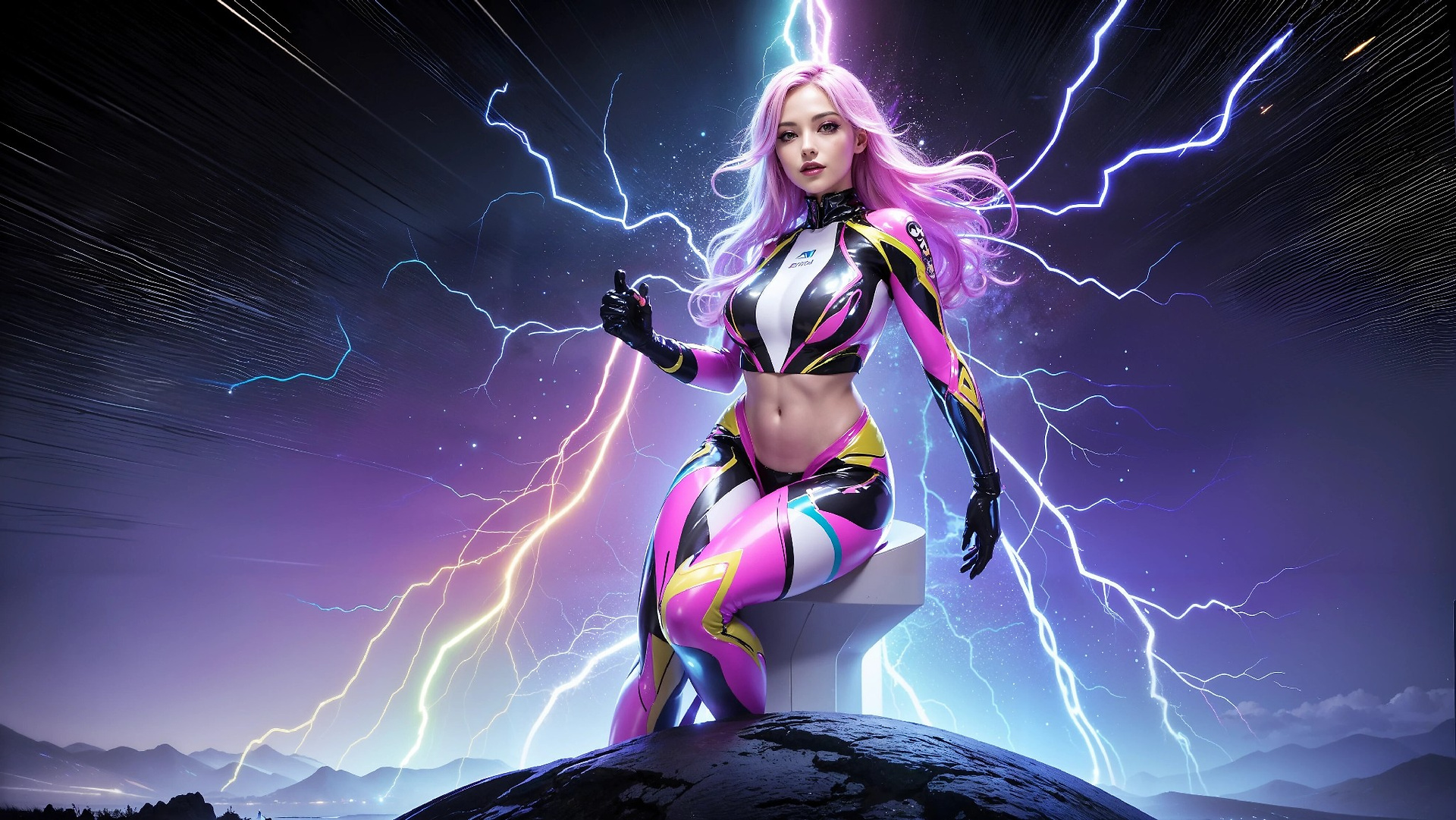 Charming Girl in an Alien Thunderstorm World