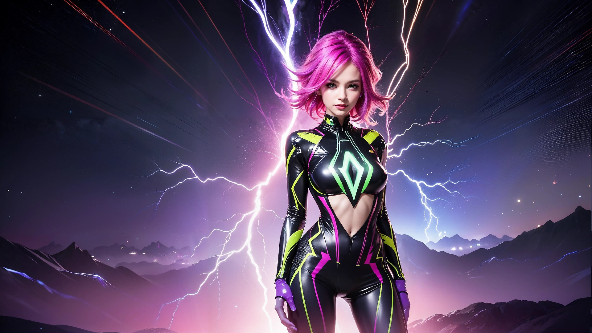 Charming Girl in an Alien Thunderstorm World