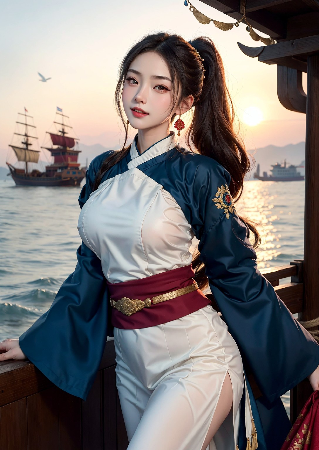 航行到西方的東方女孩