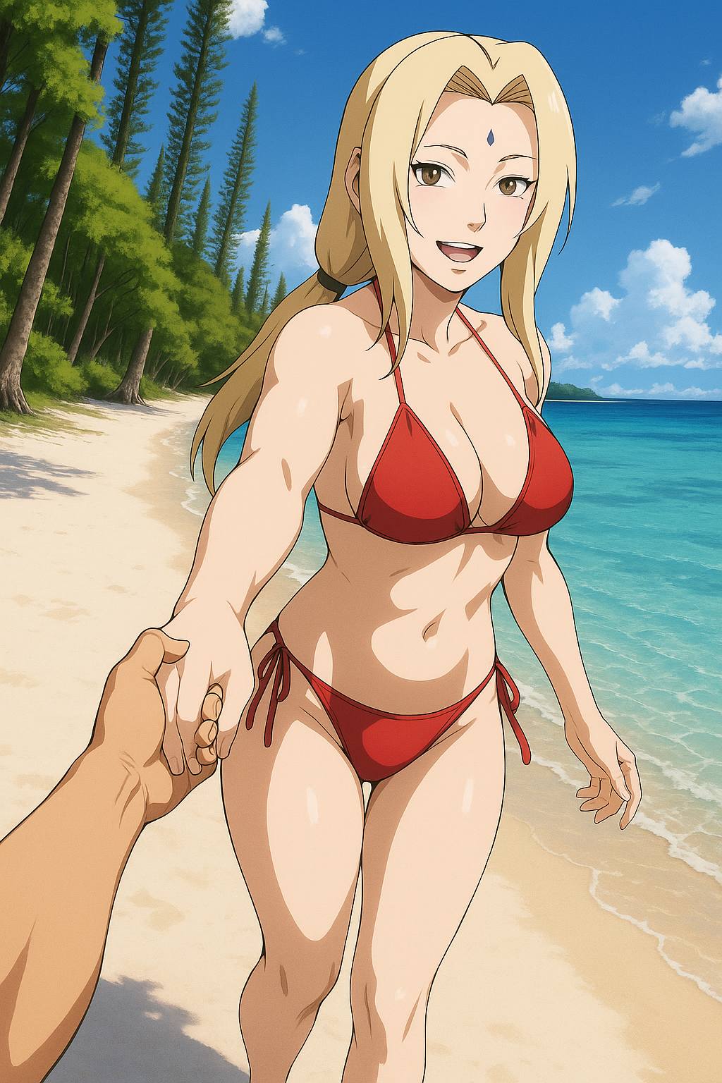 Summer is hot. It's best to go to the beach to cool off.