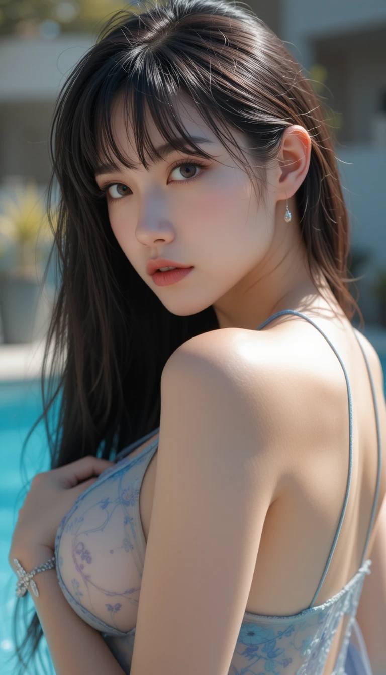 泳池畔的妹子