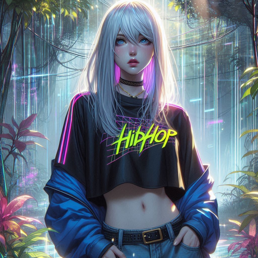 未來叢林中的龐克少女