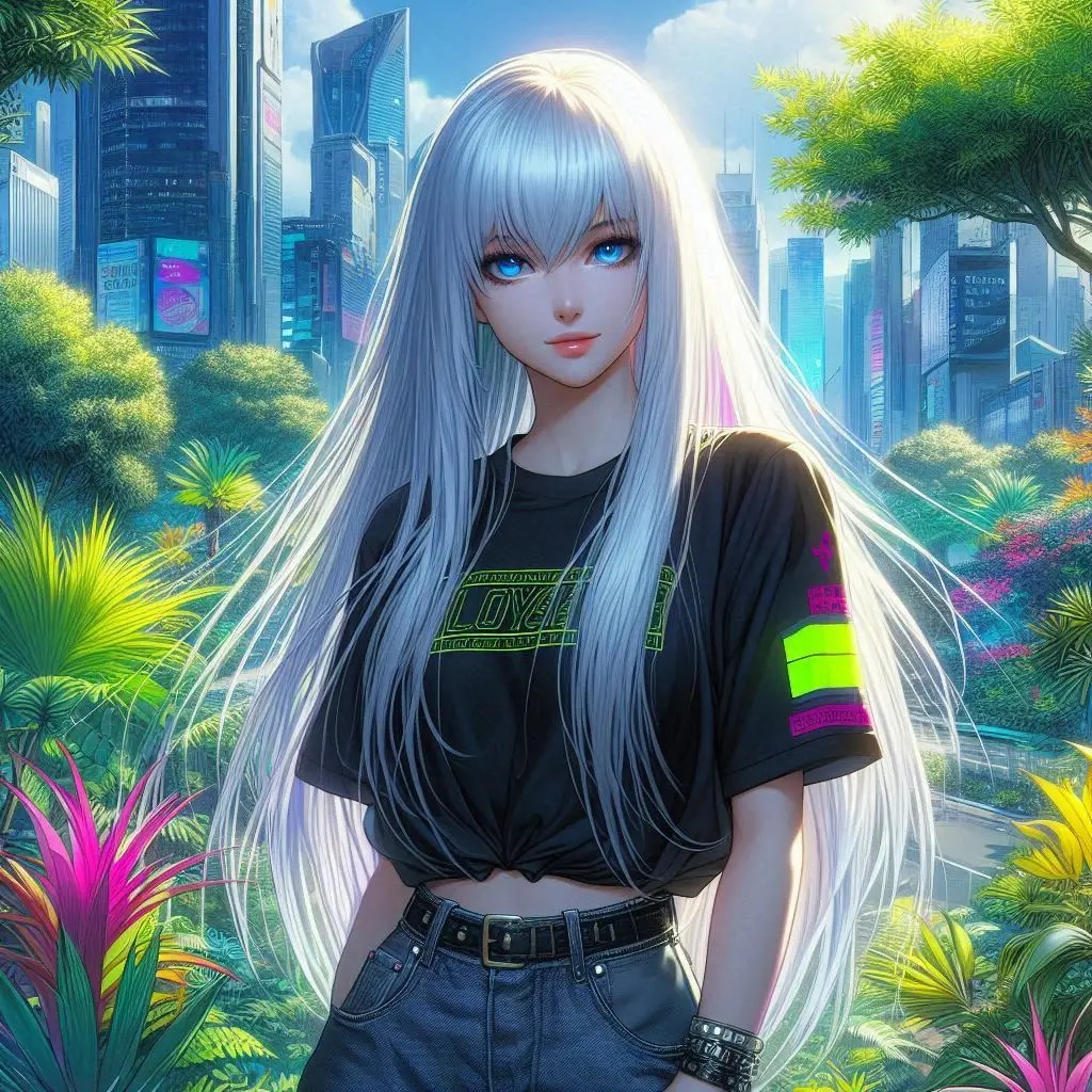 Punk Girl in the Jungle of the Future