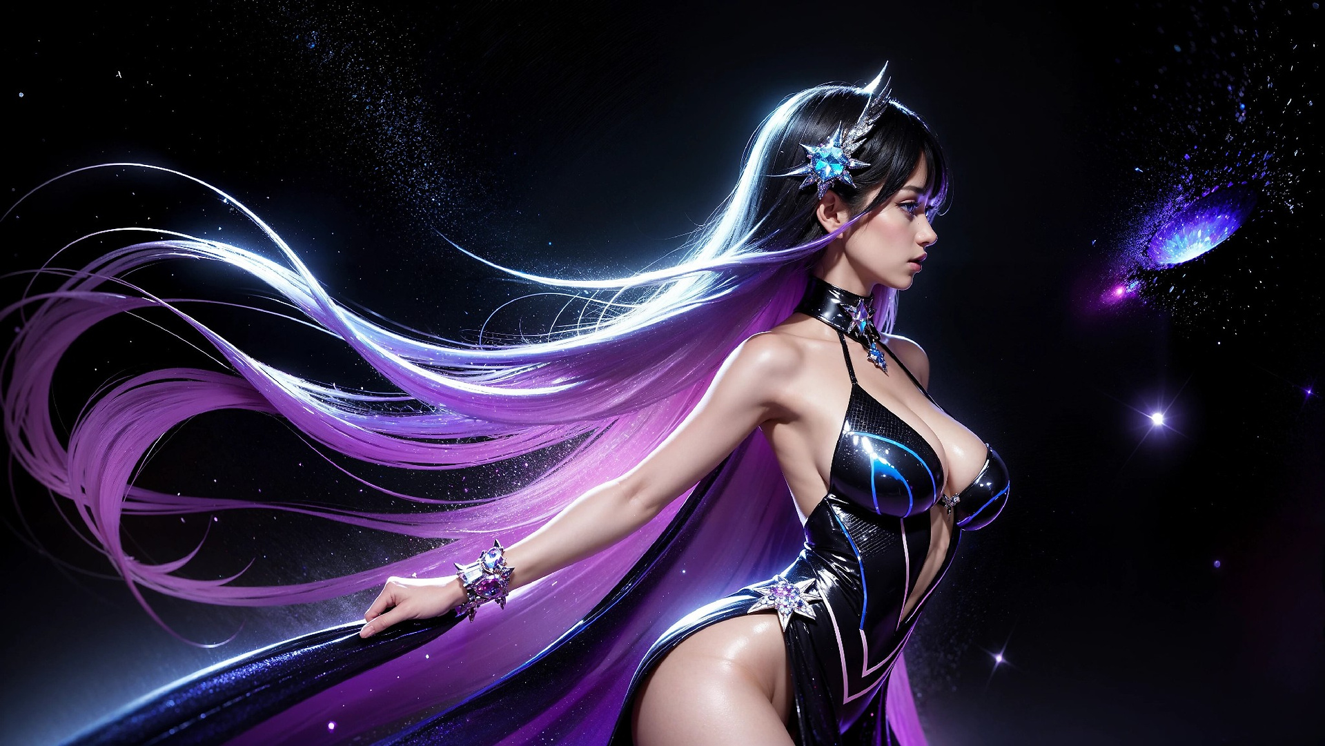 Vibrant Cosmic Princess Fashion