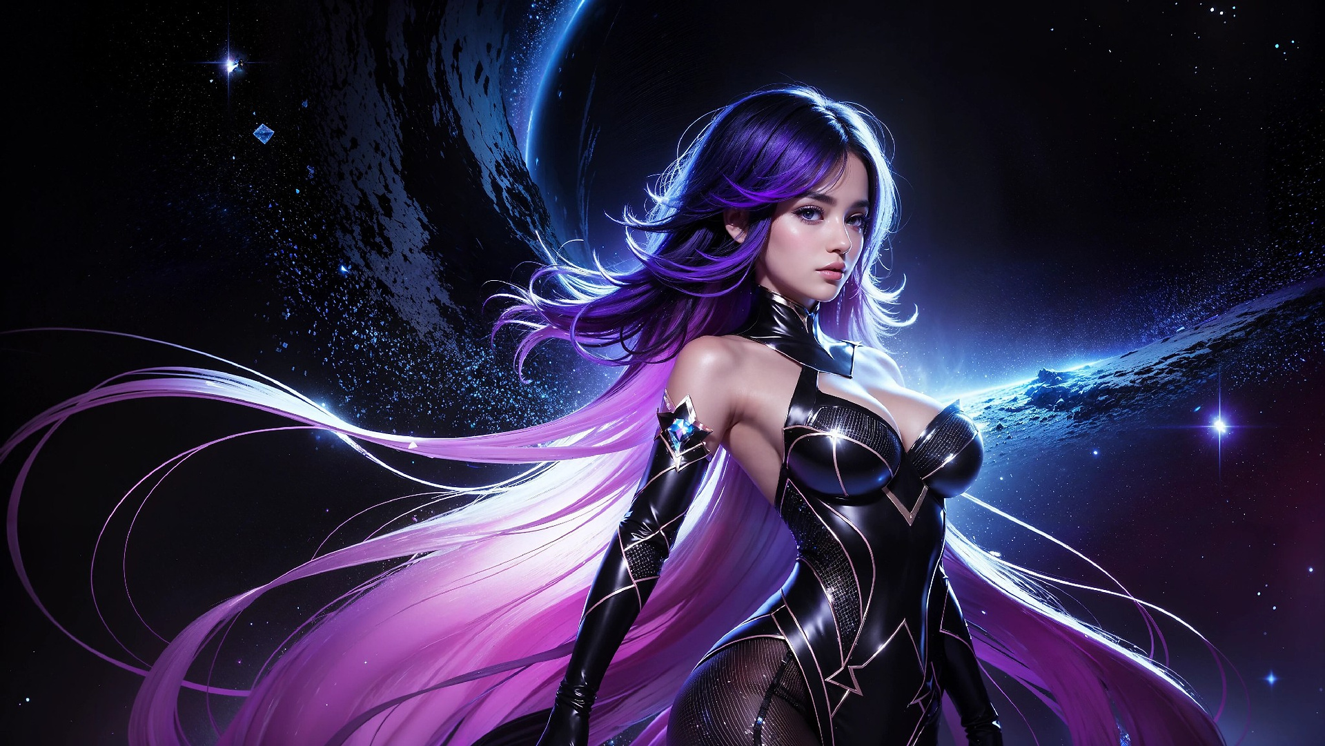 Vibrant Cosmic Princess Fashion