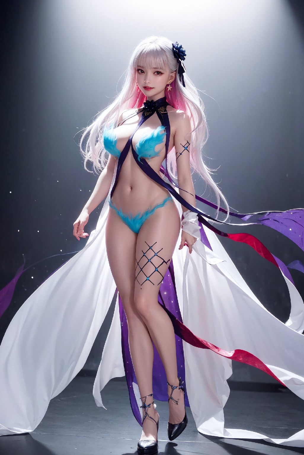 Kama-SwimsuitBlueFire