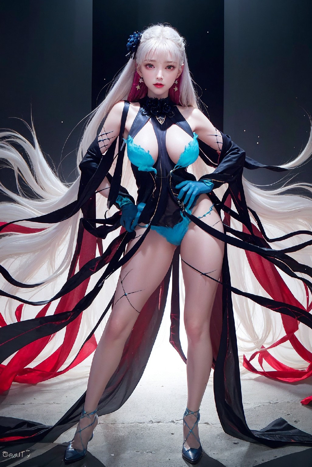 Kama-SwimsuitBlueFire