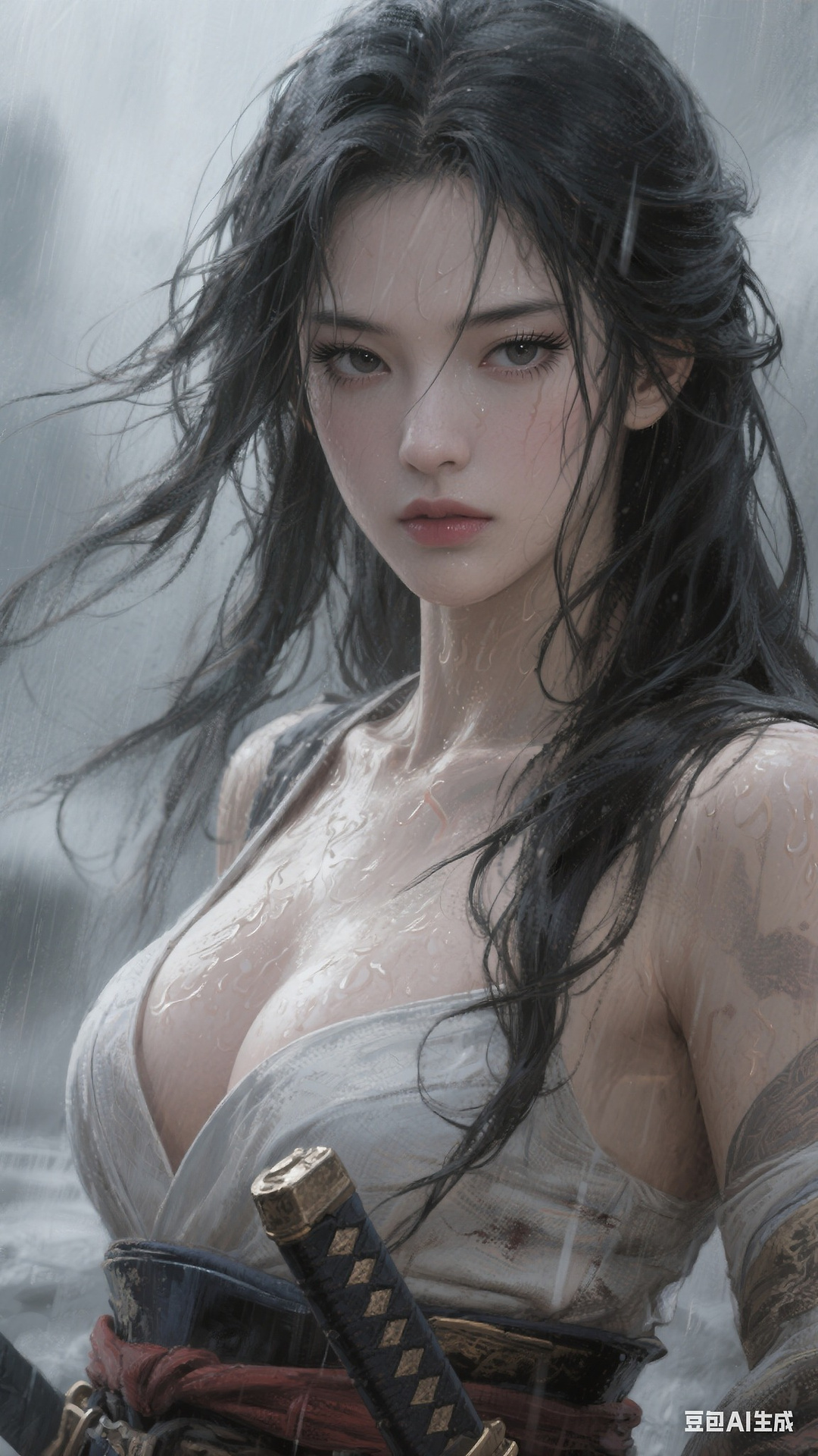 Portrait of a Japanese samurai woman