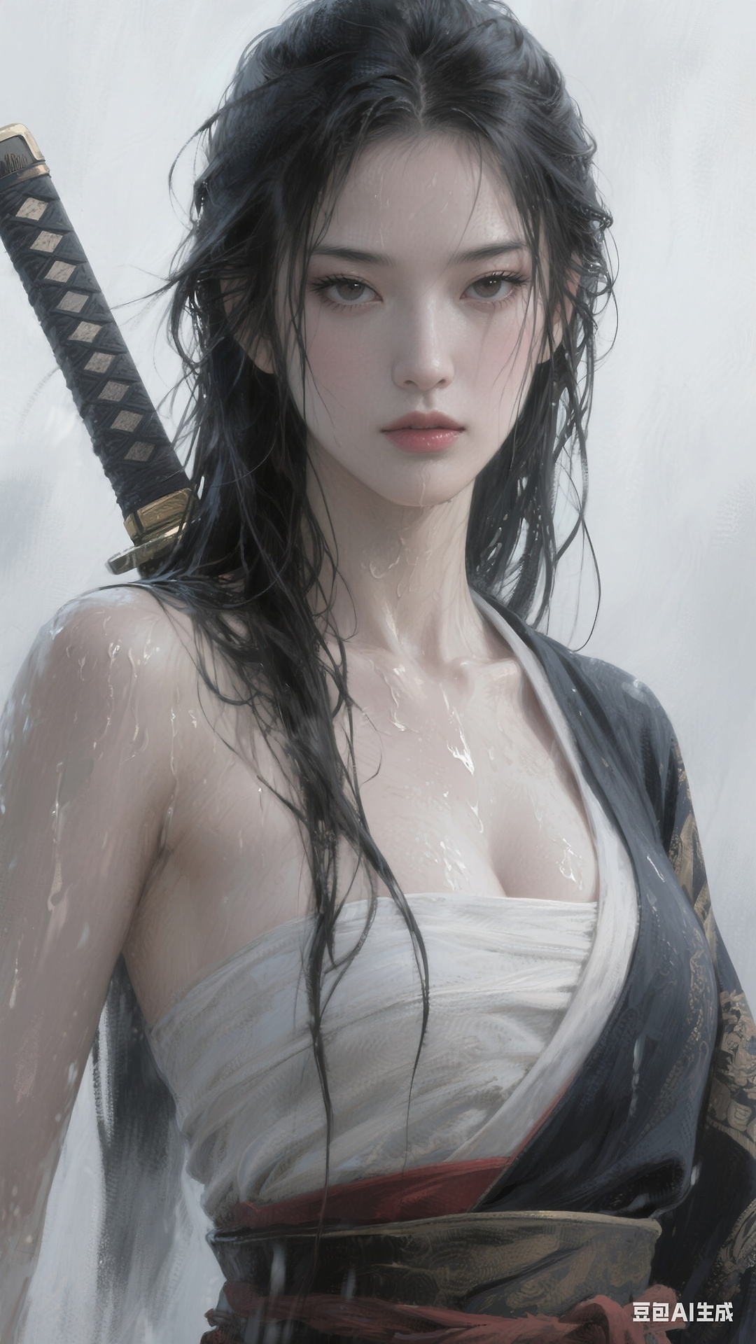 Portrait of a Japanese samurai woman