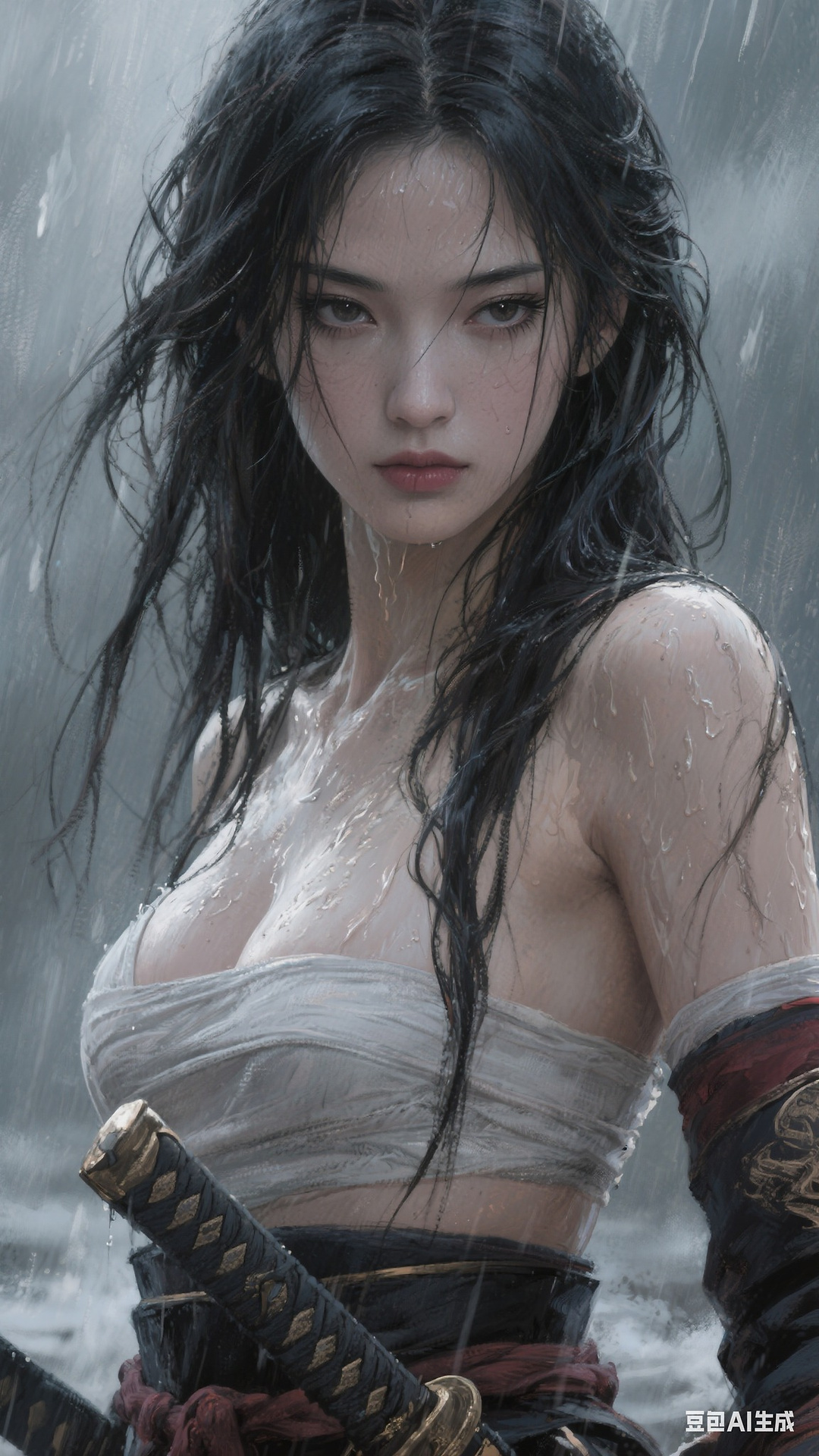 Portrait of a Japanese samurai woman