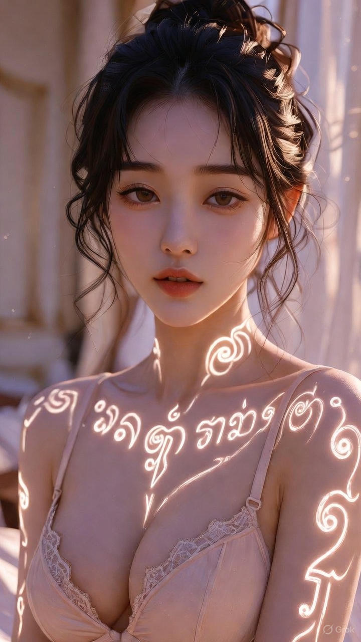 Thai Scripture Glowing Tattoo