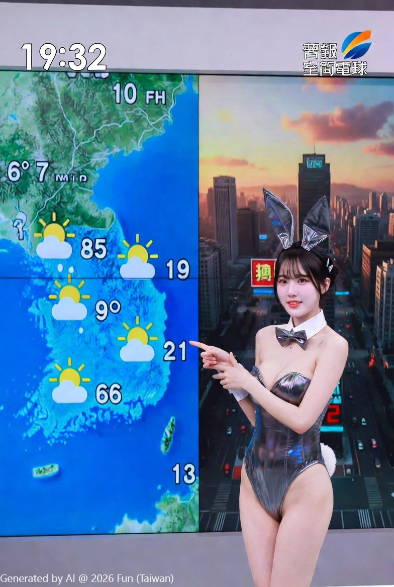 NeNe TV # 13 Meteorological Observatory Korean anchor Bunny