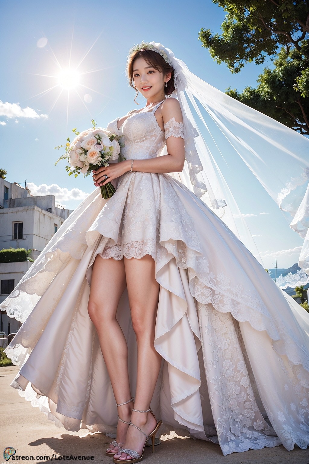 Santorini Bridal Cherry Blossoms