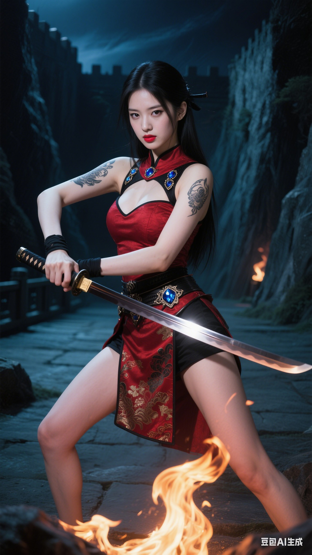 Crimson Sapphire Short Armor