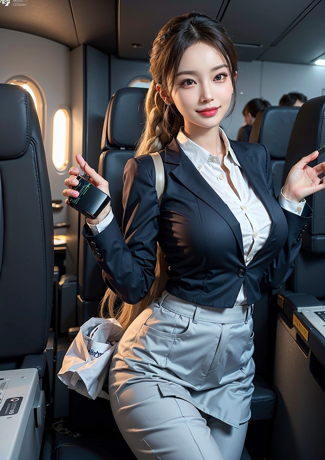 Lazy flight attendant