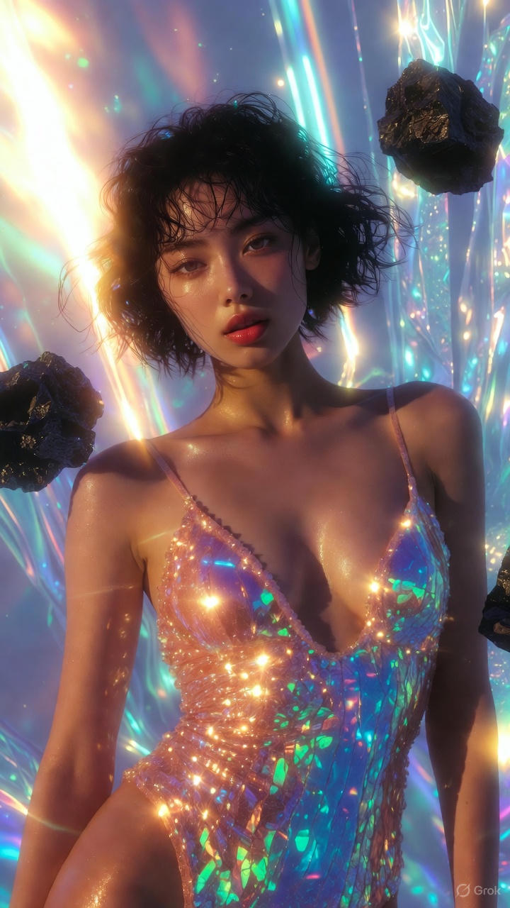 Pearl sequins one-piece swimsuit