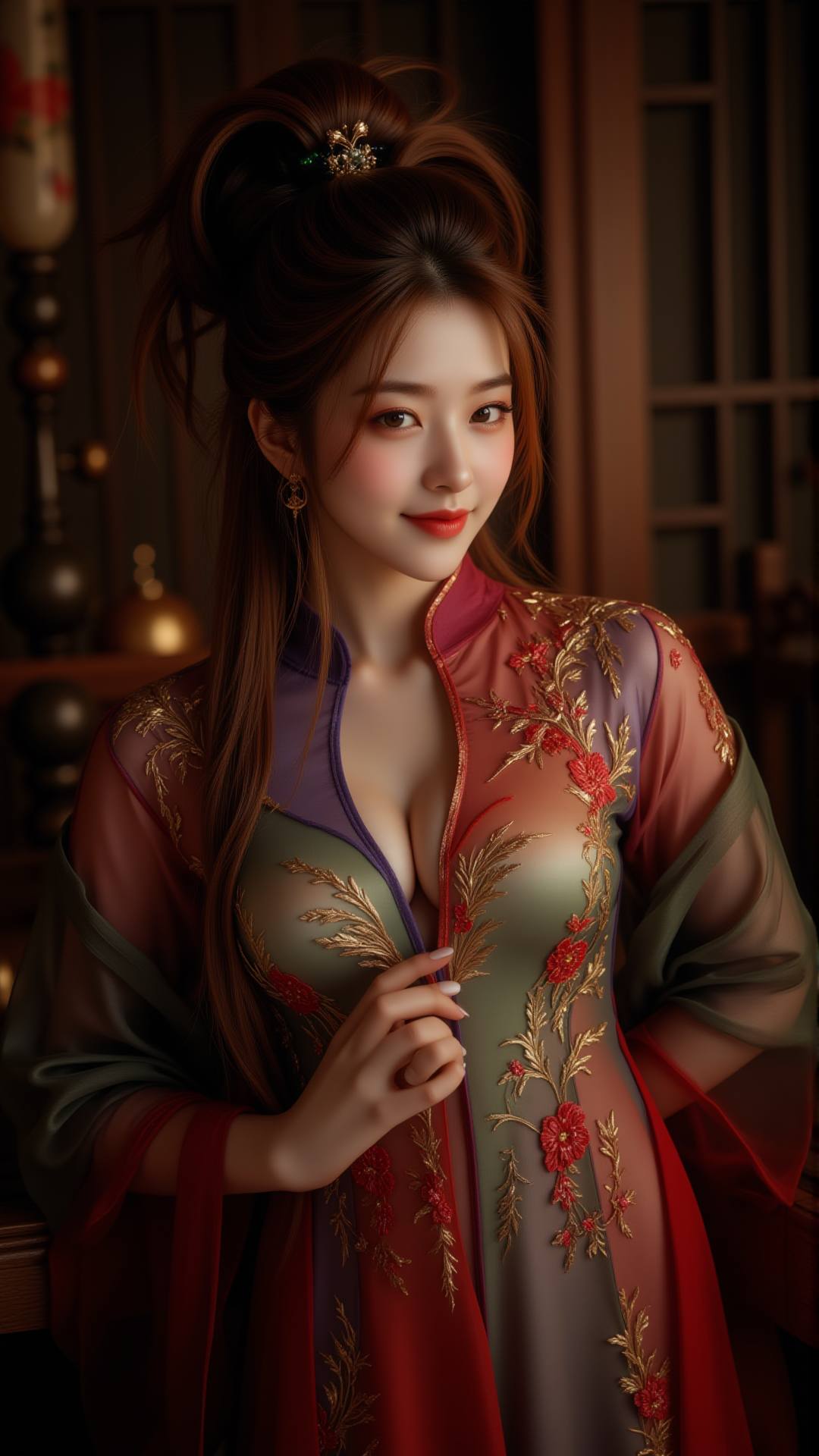 Embroidered cheongsam