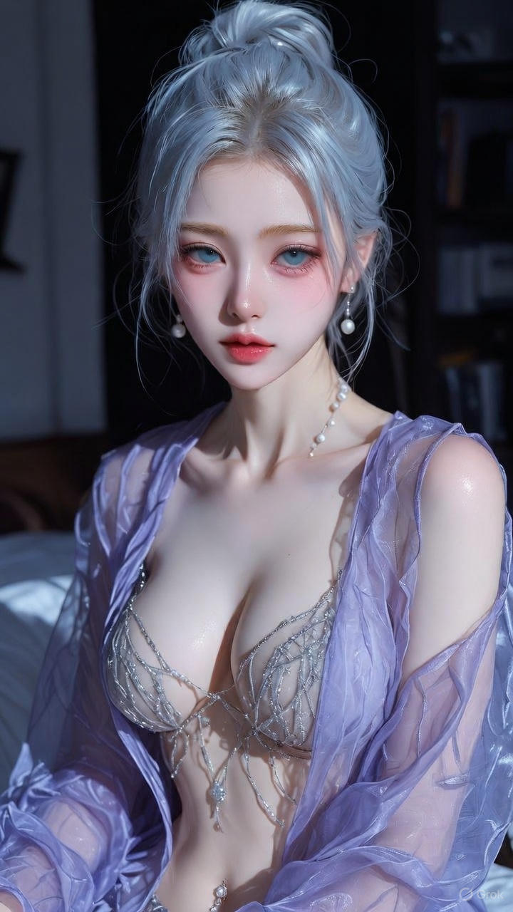 Translucent lavender backless top