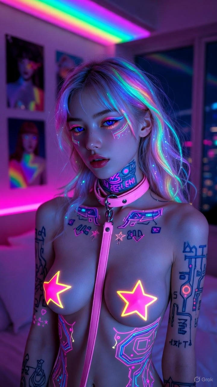 Neon K-pop Tattoo