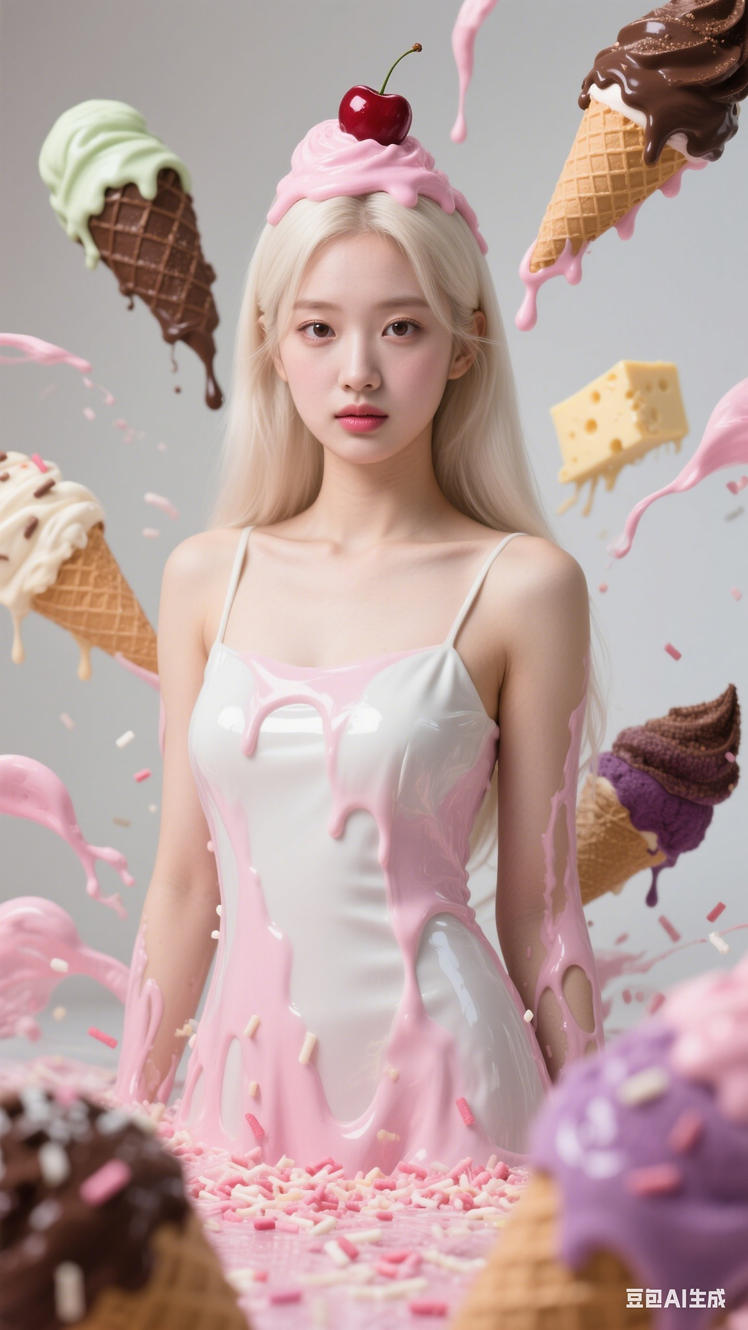 Cream Ice Cream Girl