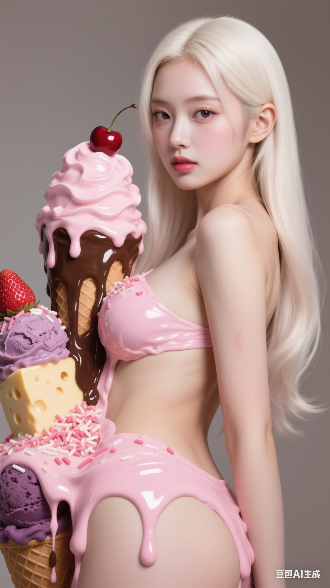 Cream Ice Cream Girl