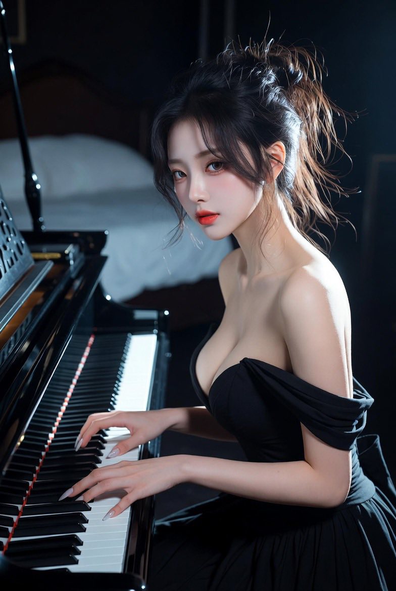 Sister practicing the piano