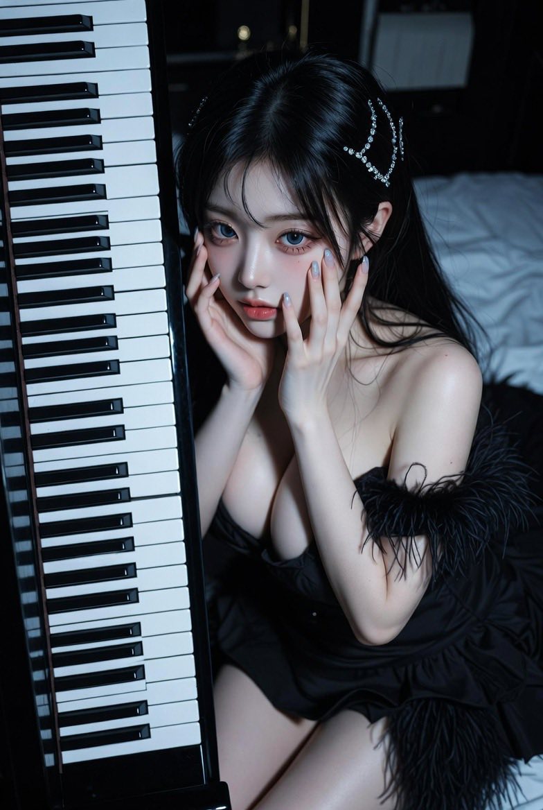 Sister practicing the piano