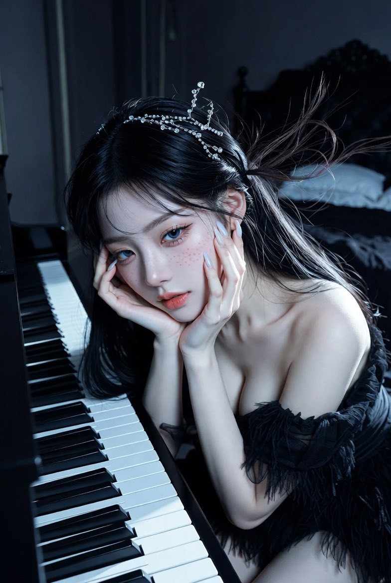 Sister practicing the piano