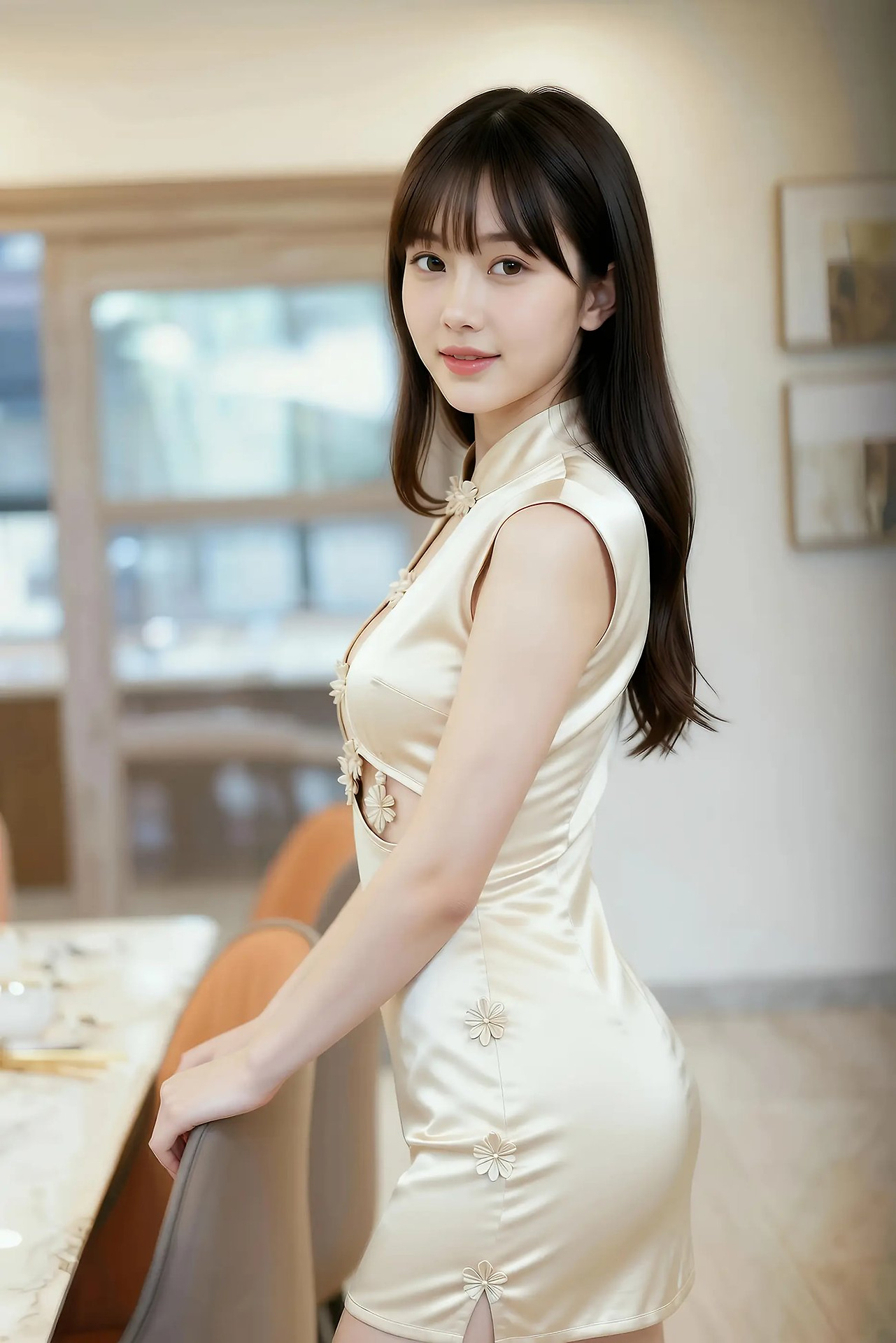 Wan 'er - Gold Modified Cheongsam