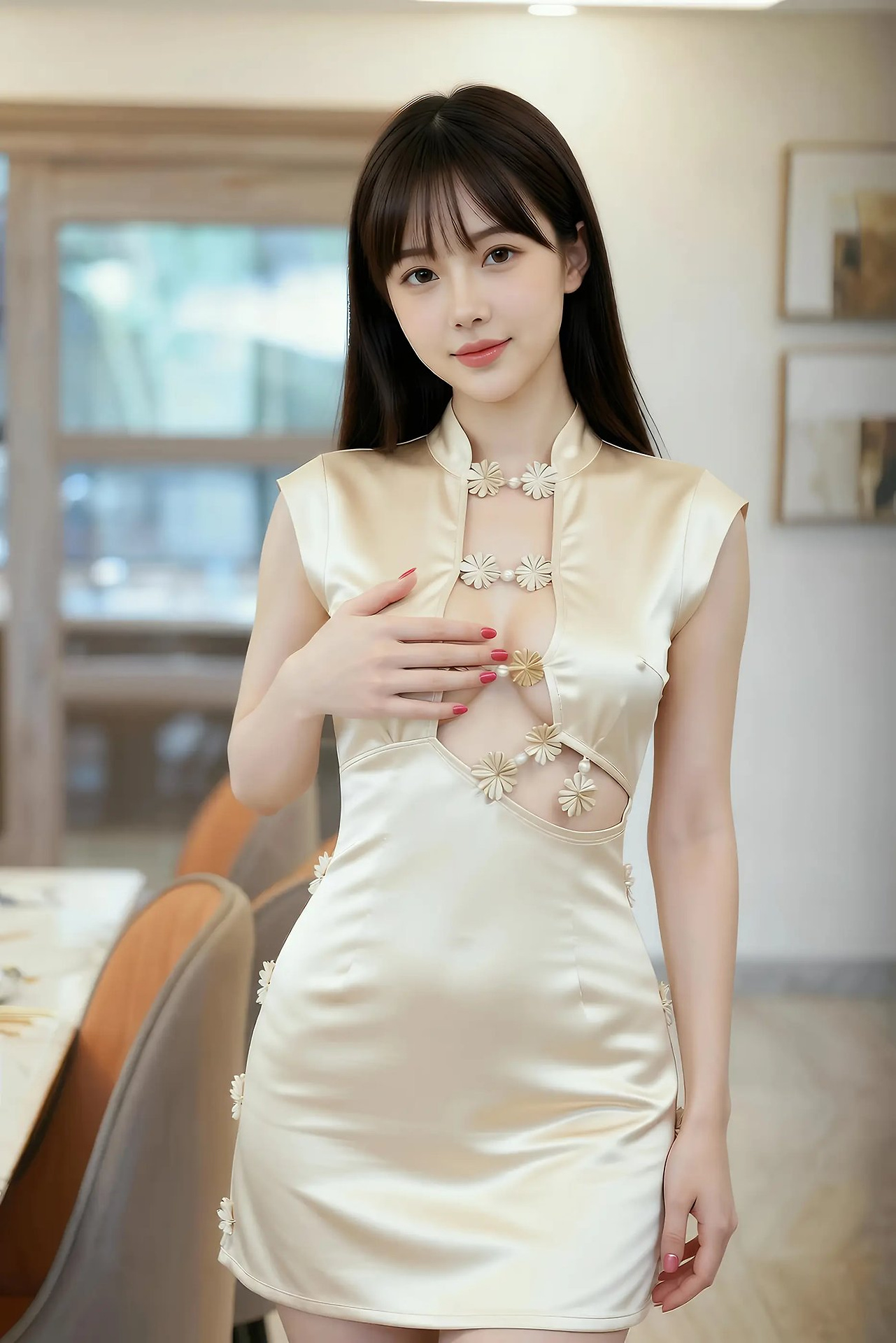 Wan 'er - Gold Modified Cheongsam