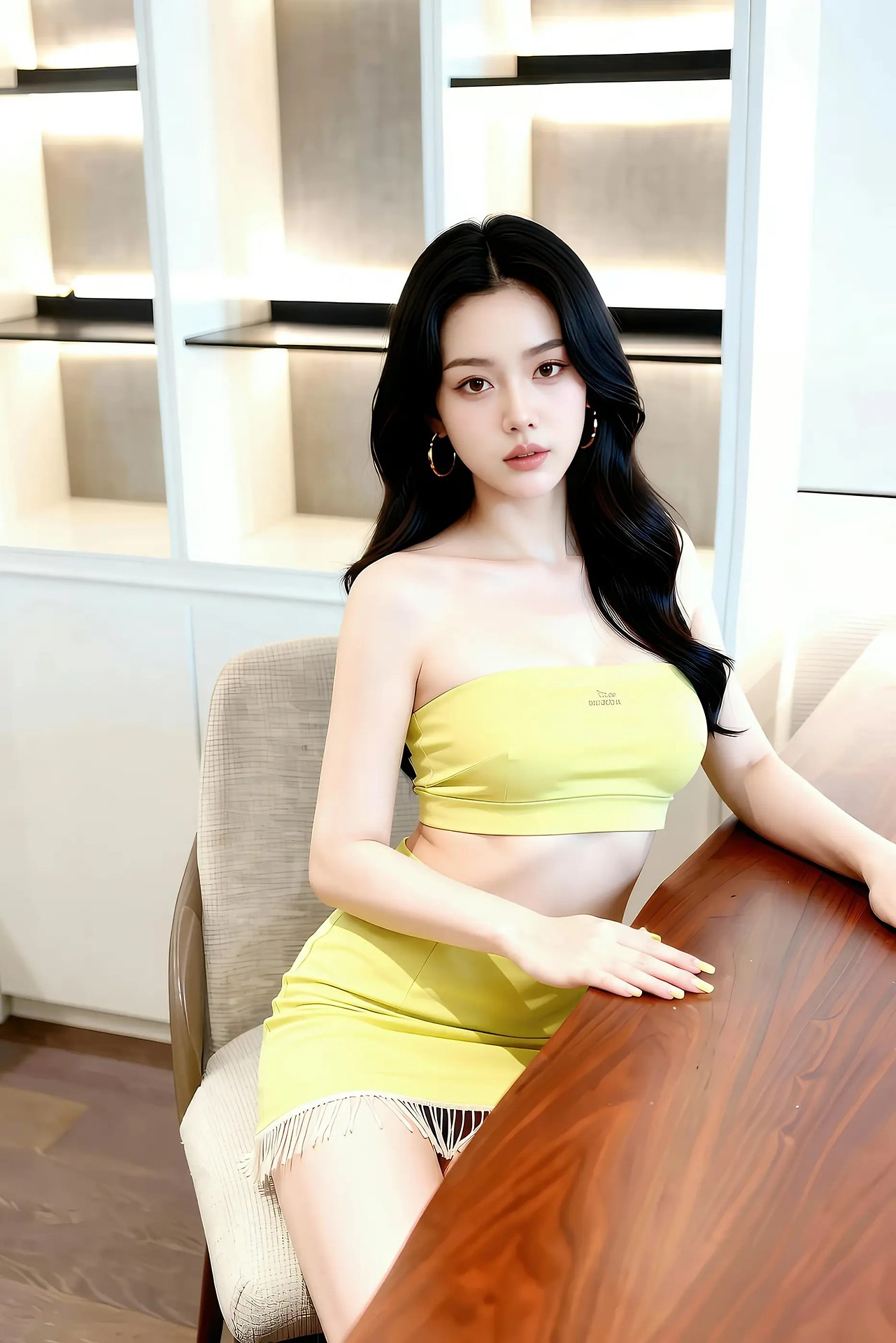Leyao - Bright Yellow Waistband Girl