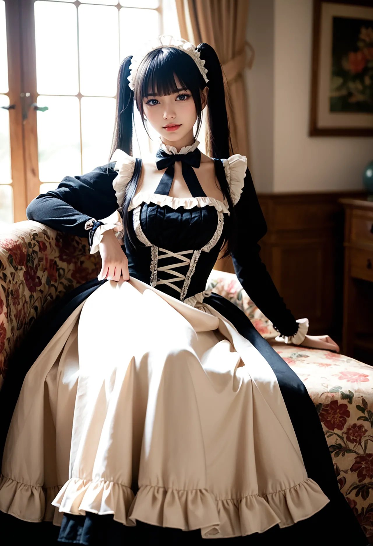 Twin-tail goth loli teenage girl and dressmaker insertion etch - Part 1